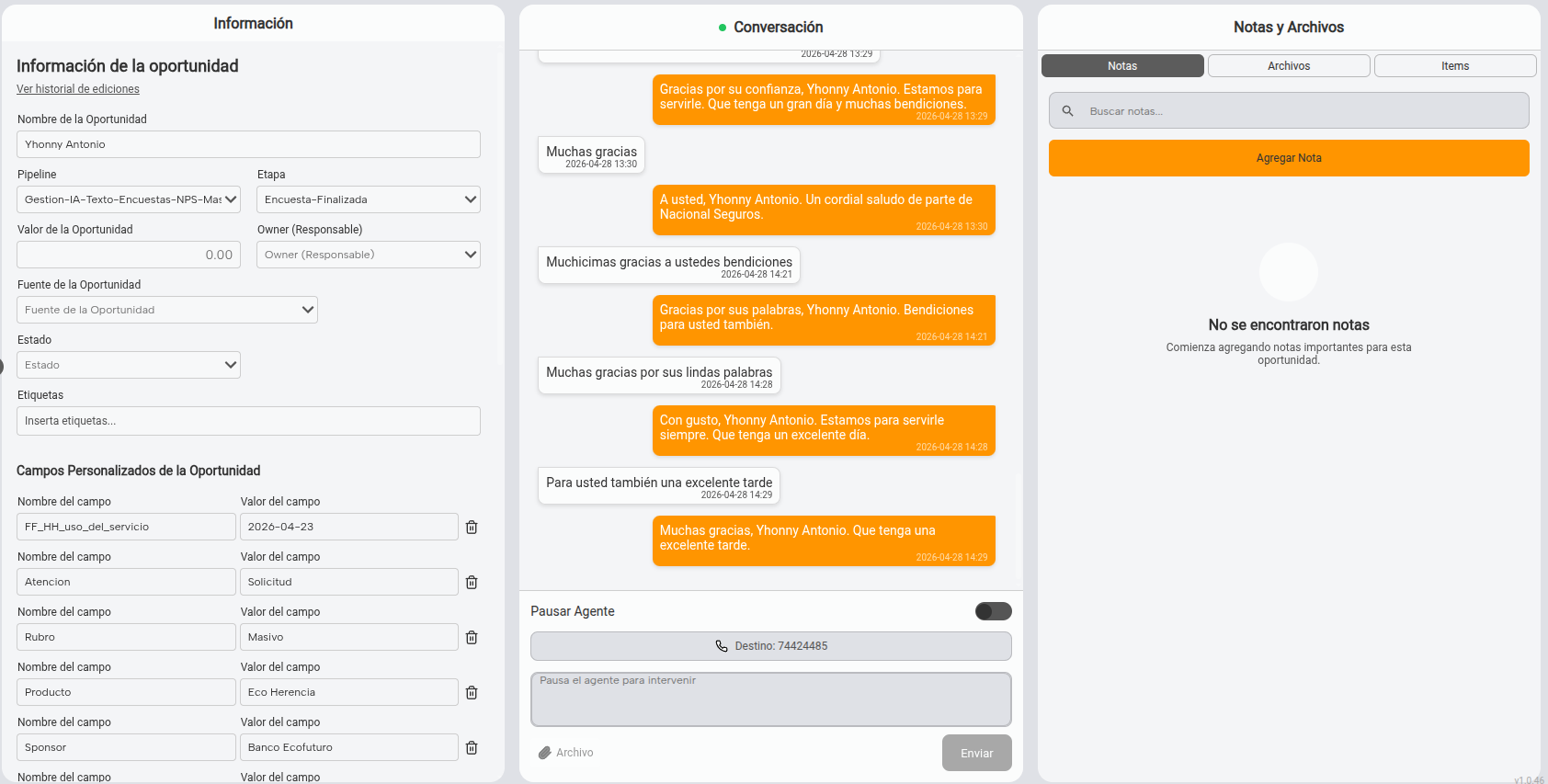 Dashboard de WhatsApp